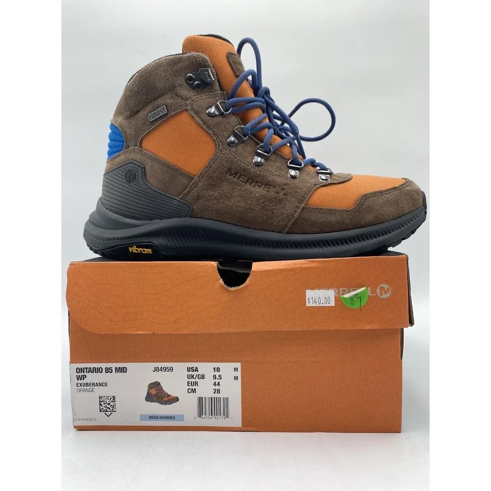 Merrell ONTARIO 85 MID WP Men's NEW Hiking Shoes Orange US Size 10 M